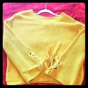 Mustard Yellow Sweater - Belled Sleeves - NWOT